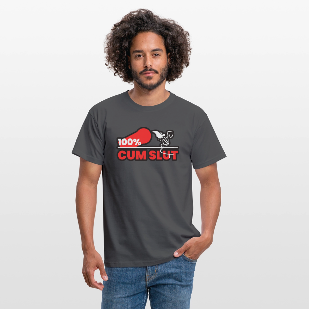 100% CUM SLUT | Kink Fetish Pride T-Shirt - Anthrazit