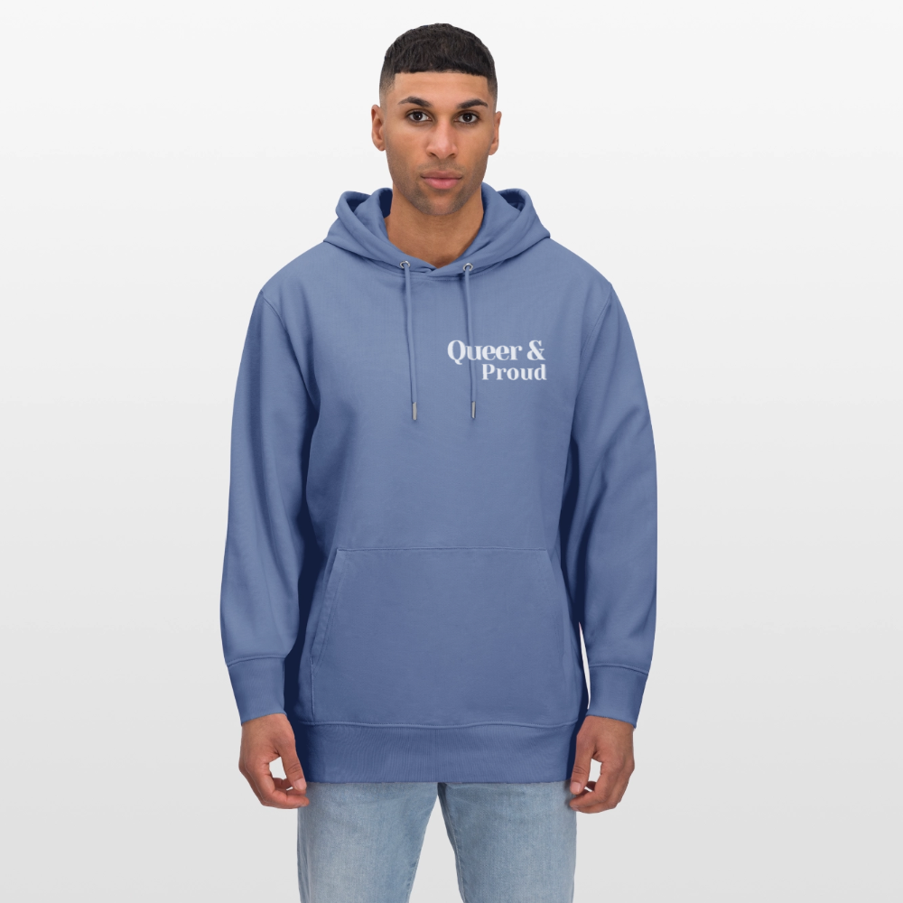 Queer & Proud | Pride Bio-Hoodie Unisex - Blau