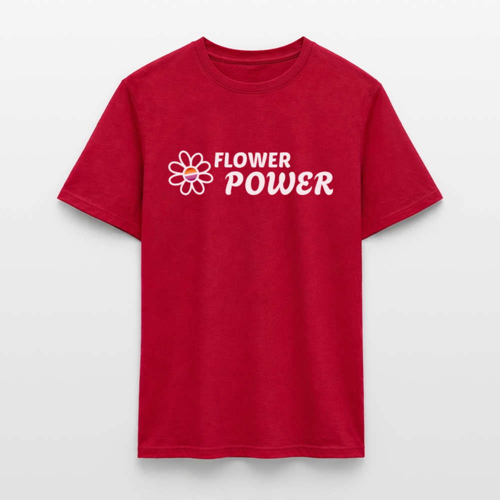 Flower Power Lesbisch T-Shirt | Retro WLW Pride LGBTQ - Rot