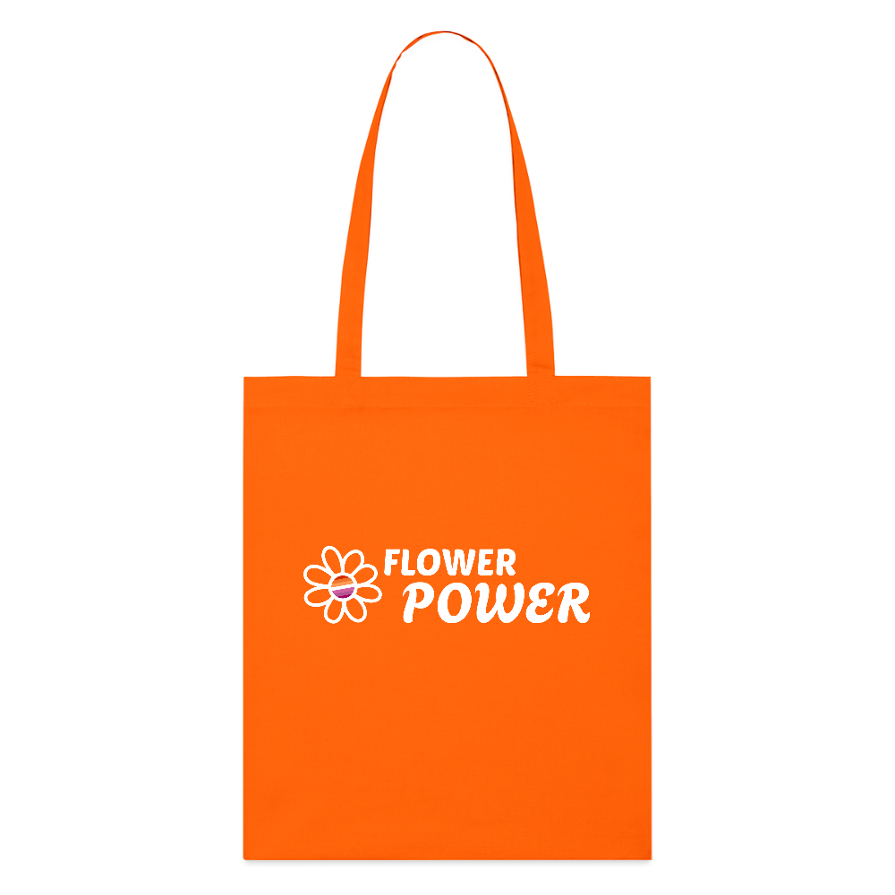 Flower Power | Lesbian Pride Bio-Stoffbeutel - Tieforange