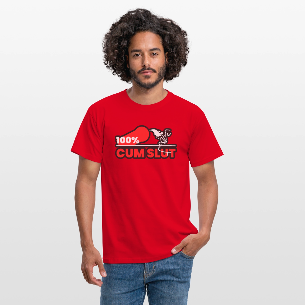 100% CUM SLUT | Kink Fetish Pride T-Shirt - Rot