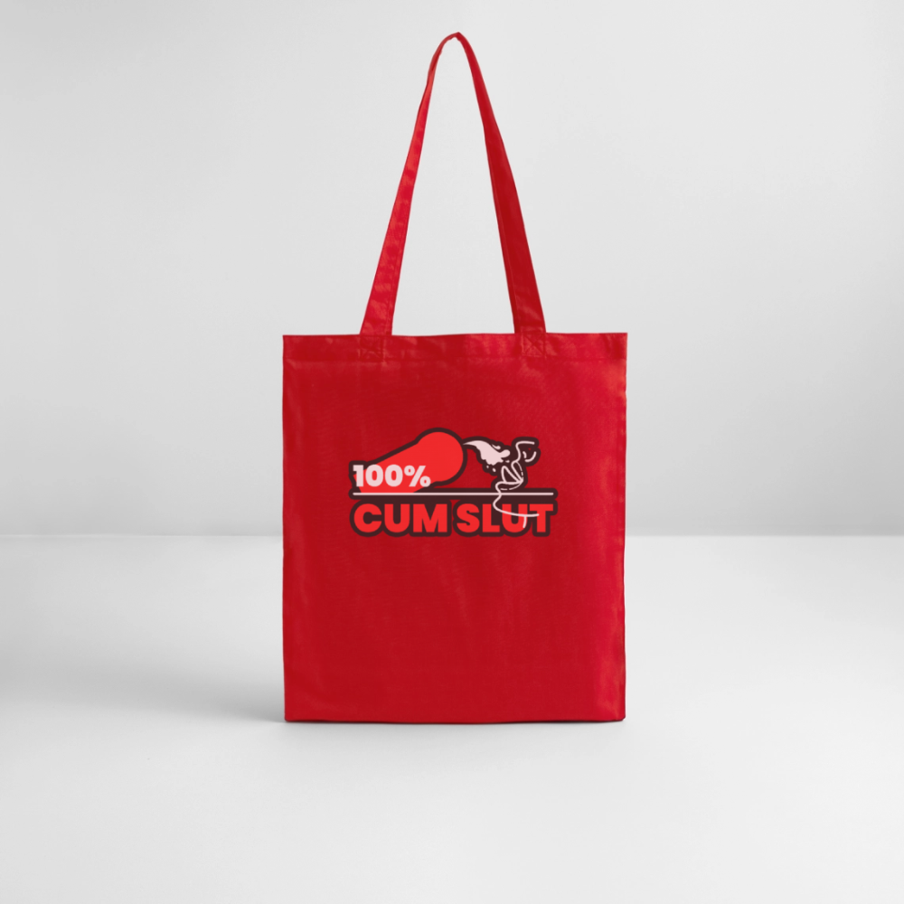 100%CUM SLUT | Kink Fetish Pride Bio-Stoffbeutel - Rot