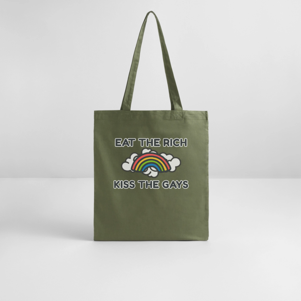 Eat the Rich, Kiss the Gays! Bio-Stoffbeutel - Khaki