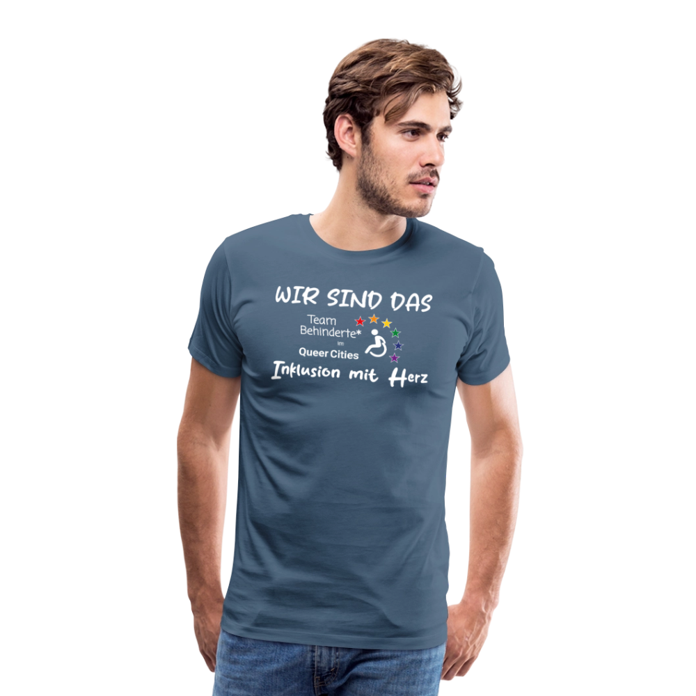 Team Behinderte – Inklusion mit Herz | Solidaritäts-Shirt - Blaugrau
