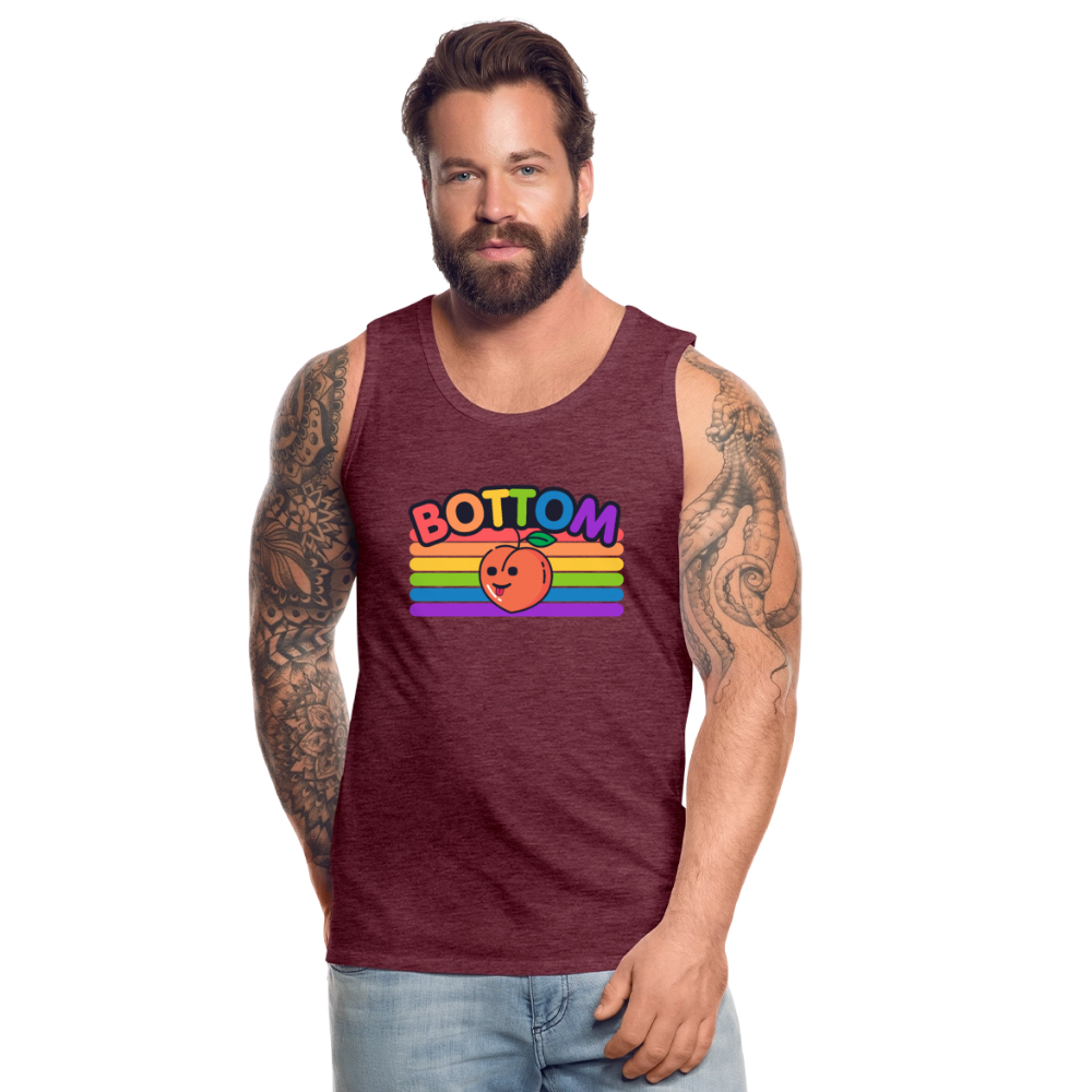 Bottom Gay | Pride Premium Tank Top - Bordeauxrot meliert