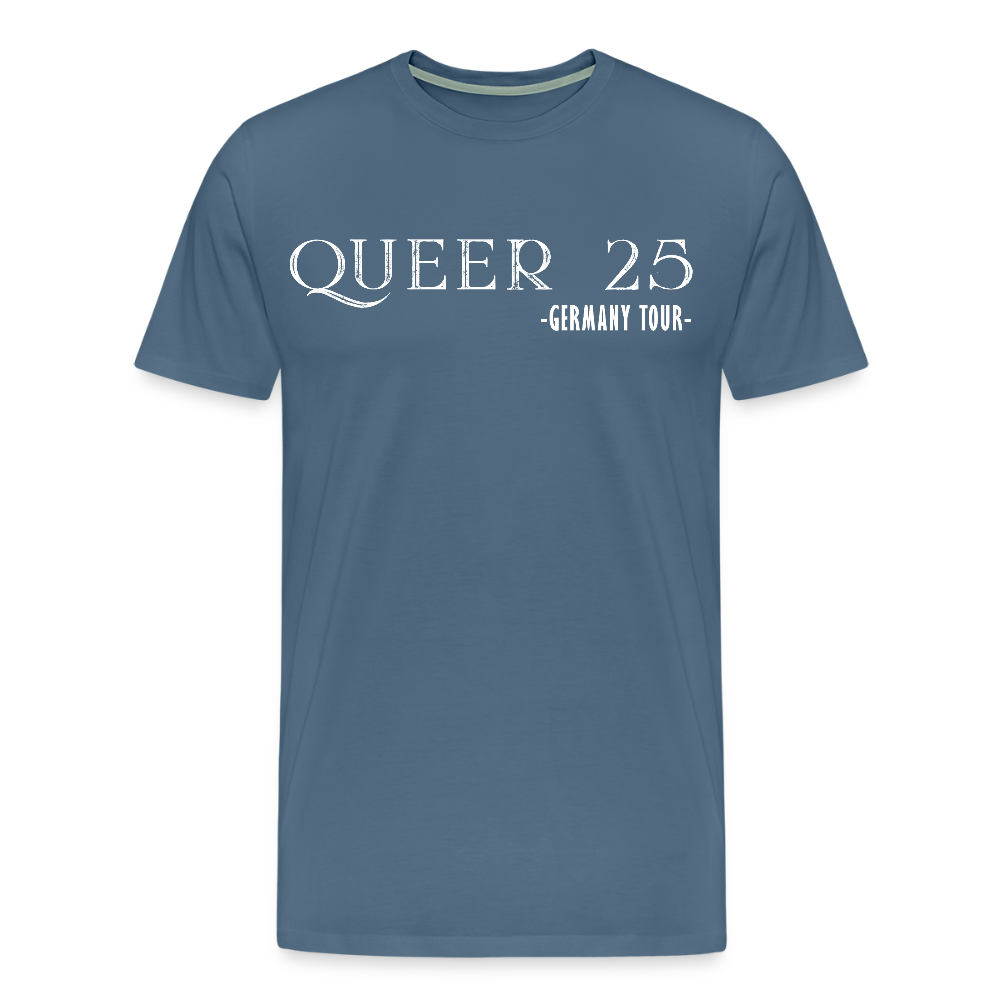 QUEER 2025 Germany CSD Tour Premium T-Shirt - Blaugrau