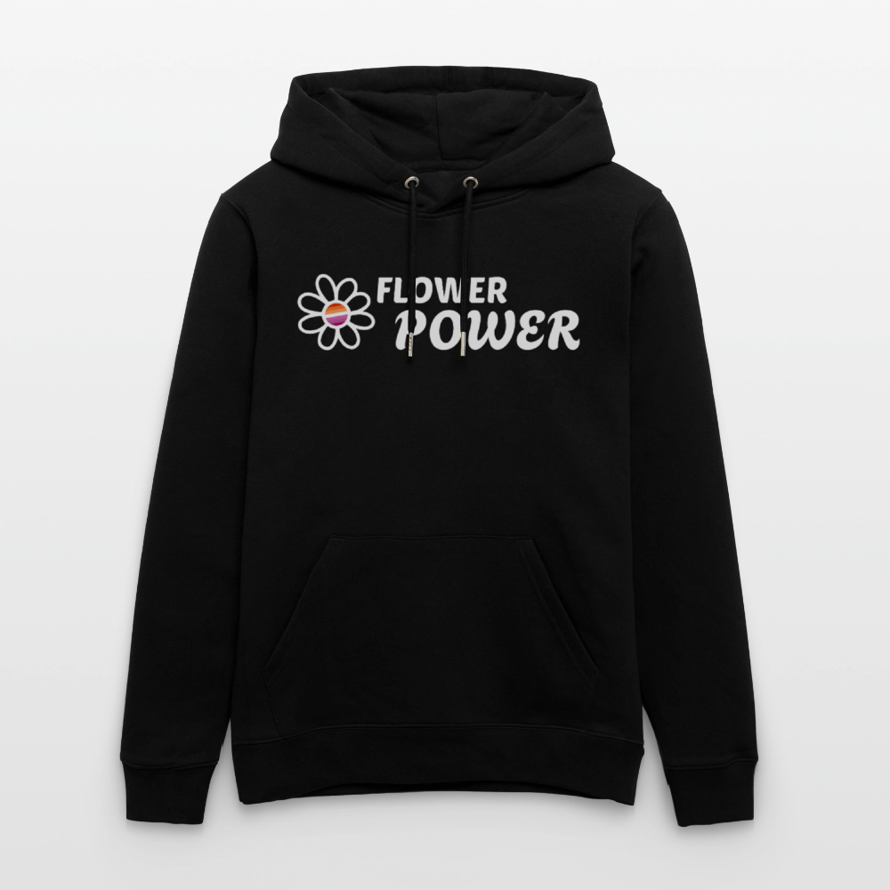Flower Power | Lesbian Pride Bio-Hoodie Unisex - Schwarz