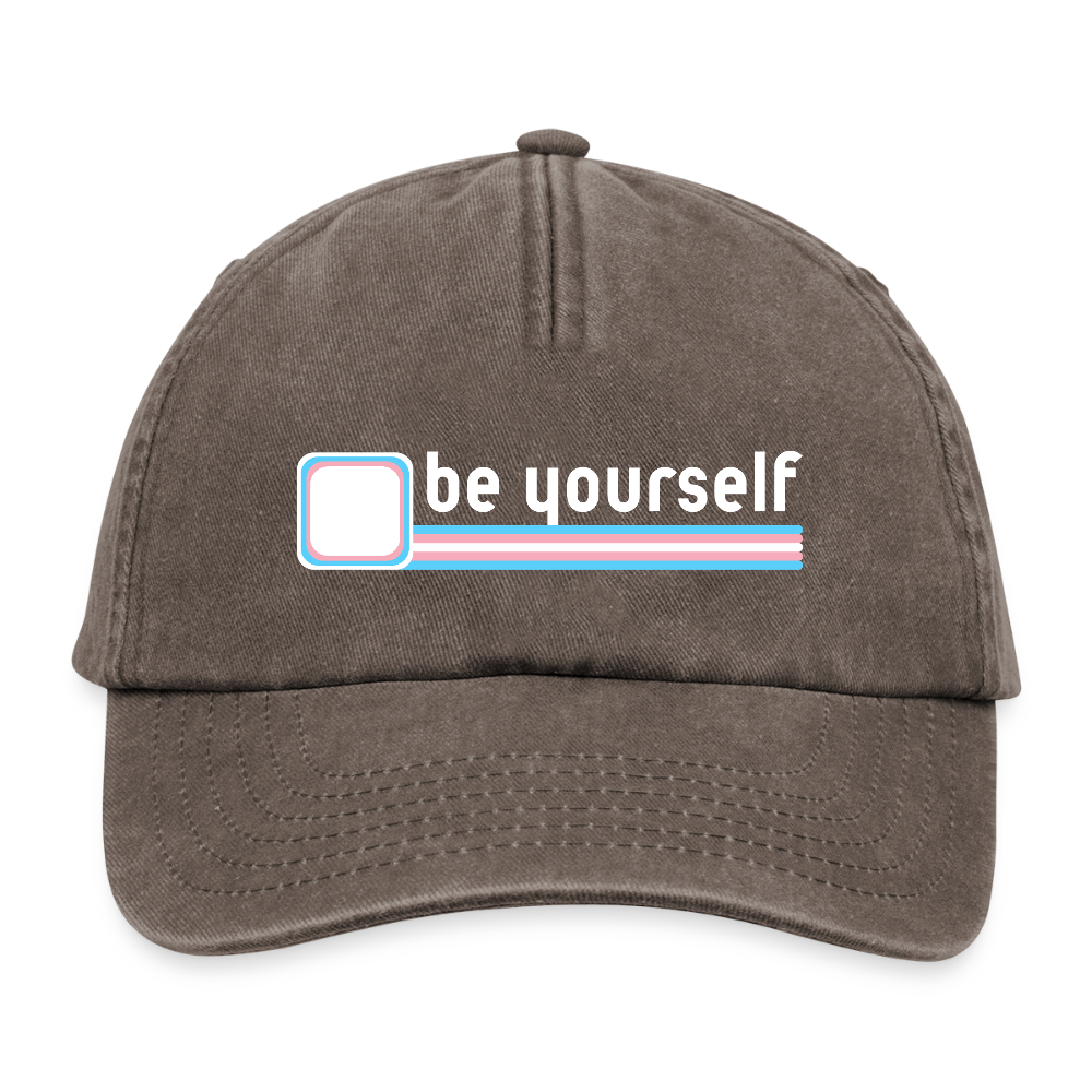 "be yourself" | Trans Pride Vintage Cap - Vintage Braun