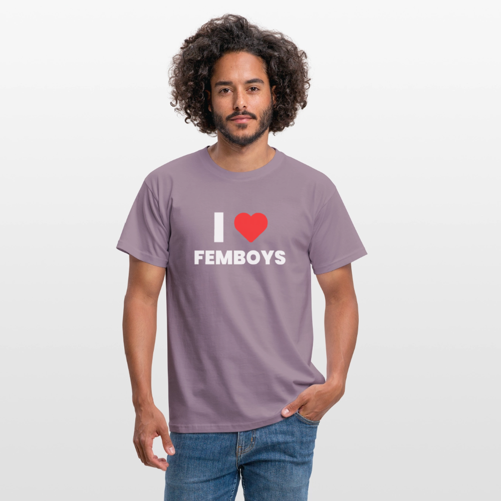I LOVE FEMBOYS | Kink Fetish Pride T-Shirt - Lilagrau