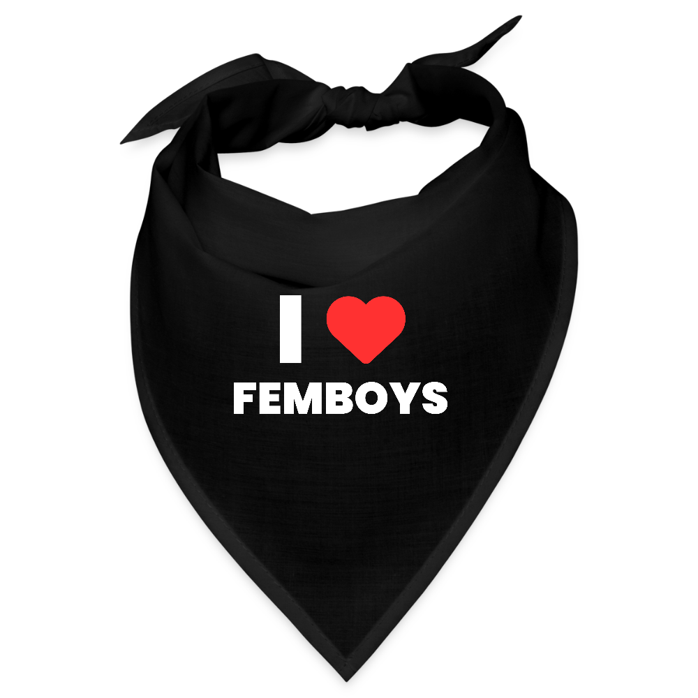 I LOVE FEMBOYS | Kink Fetish Pride Bandana - Schwarz