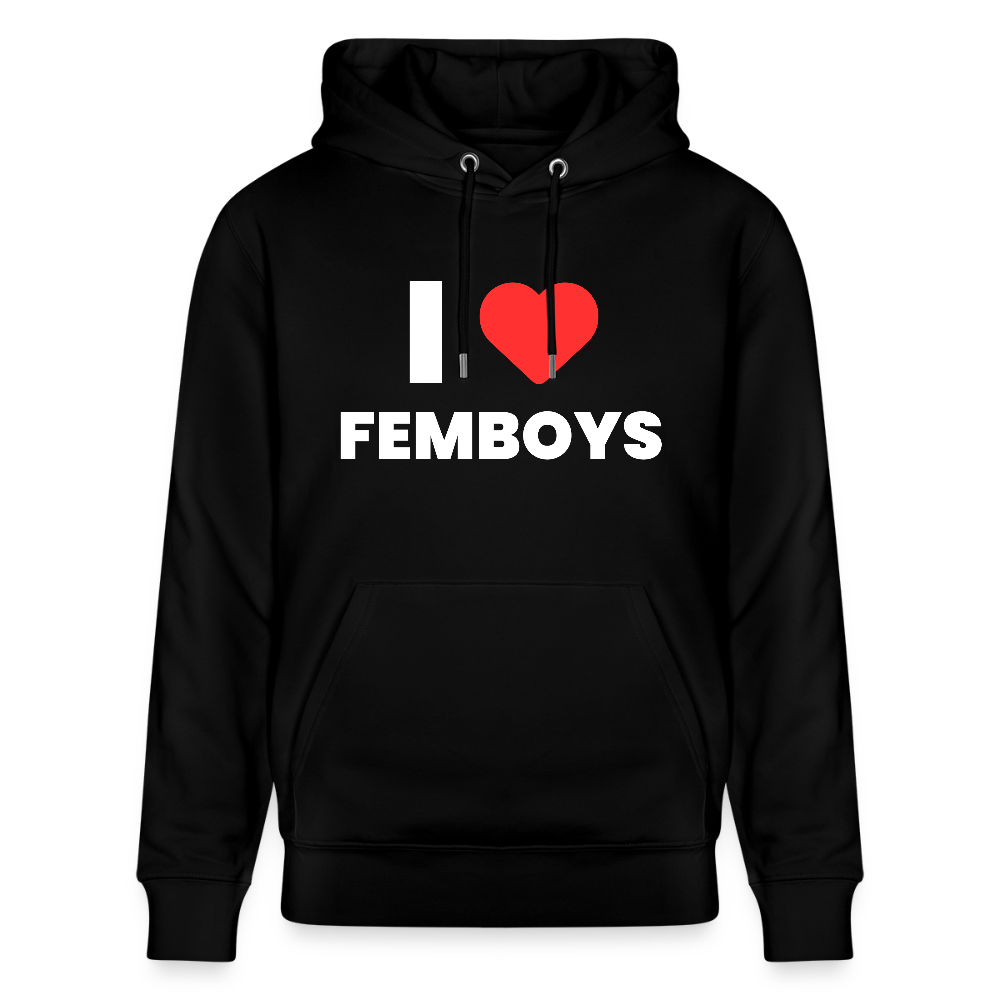 I LOVE FEMBOYS | Kink Fetish Pride Bio-Hoodie Unisex - Schwarz