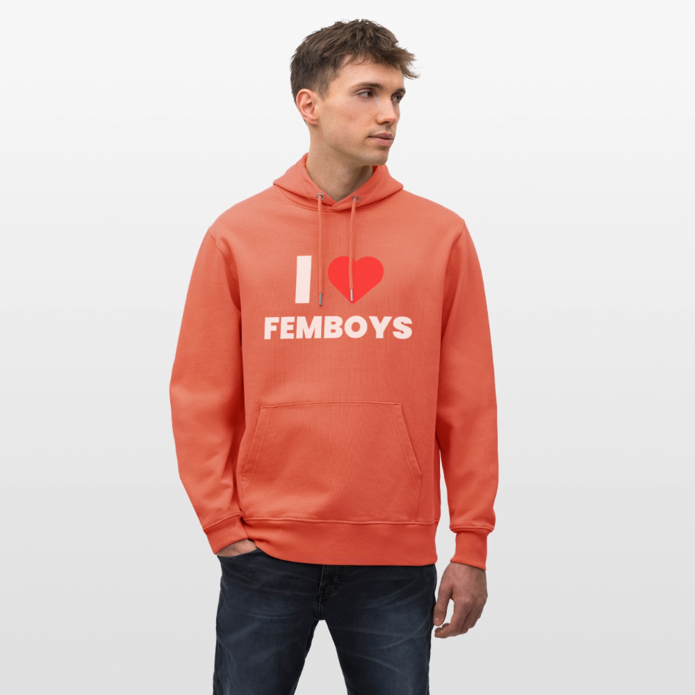 I LOVE FEMBOYS | Kink Fetish Pride Bio-Hoodie Unisex - Hellrot