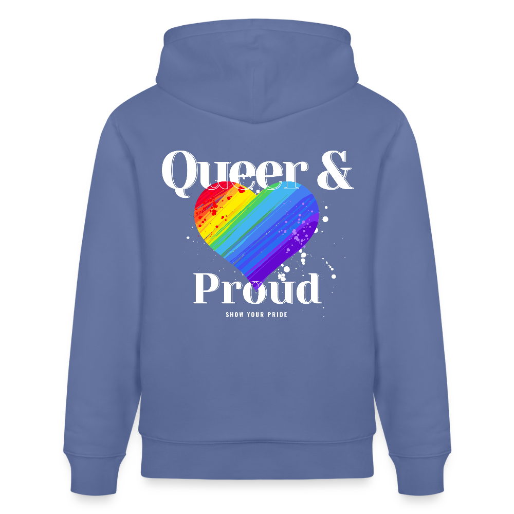 Queer & Proud | Pride Bio-Hoodie Unisex - Blau