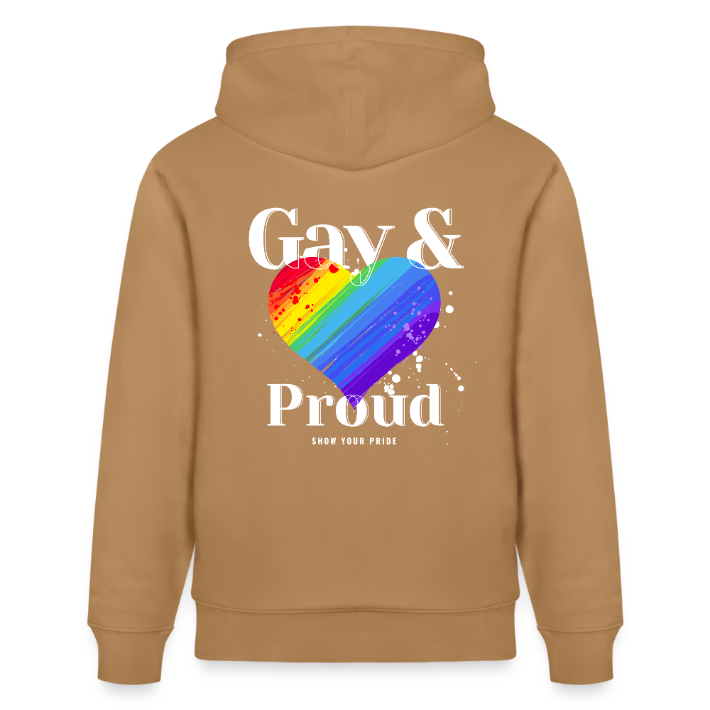 Gay & Proud | Pride Bio-Hoodie Unisex - Karamell