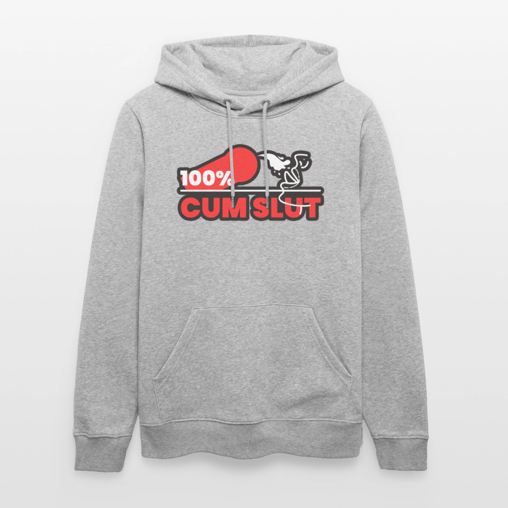 100% CUM SLUT | Kink Fetish Pride Bio-Hoodie Unisex - Grau meliert