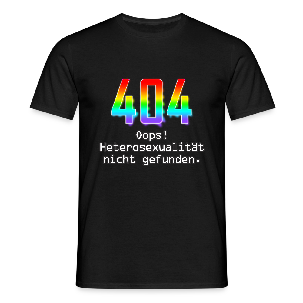 Error: 404 - Keine Heterosexualität Pride T-Shirt - Schwarz
