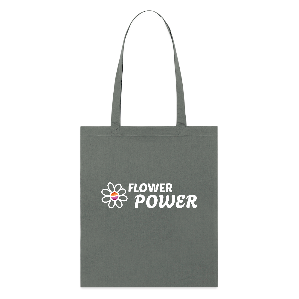 Flower Power | Lesbian Pride Bio-Stoffbeutel - Anthrazit