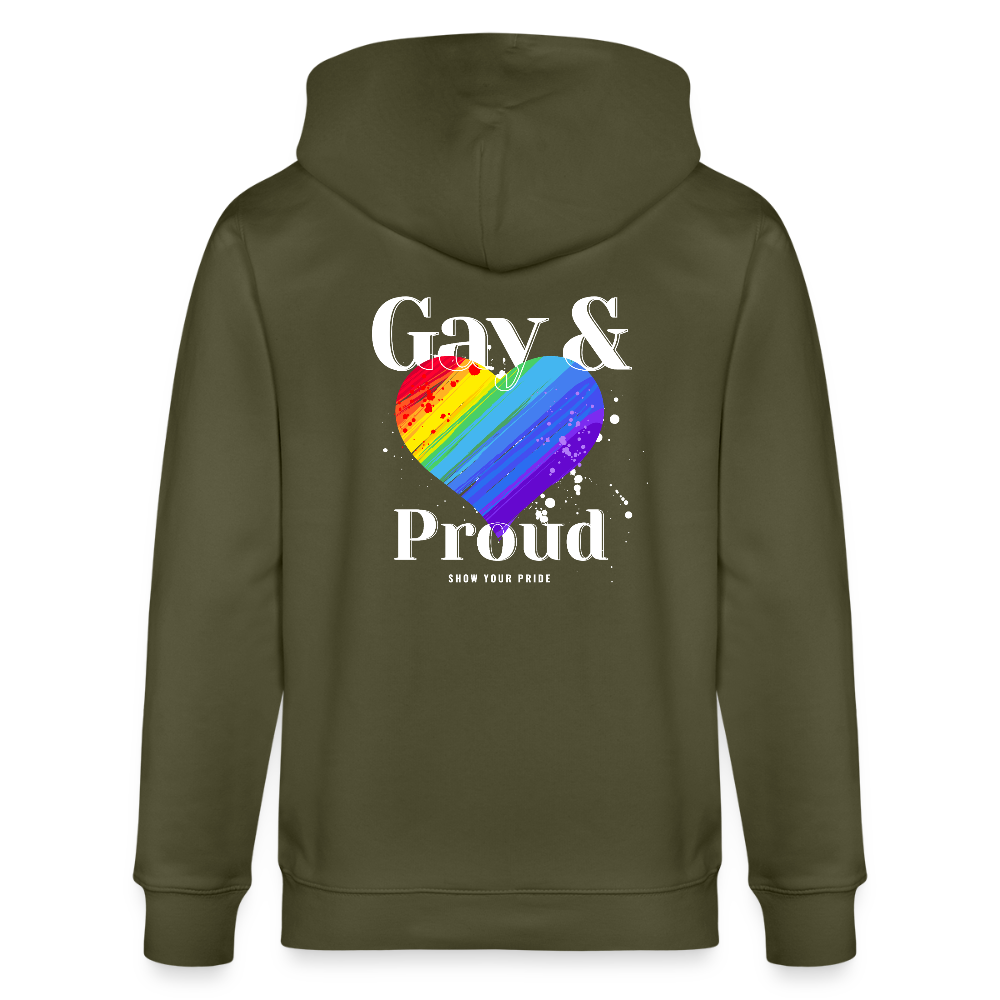 Gay & Proud | Pride Bio-Kapuzenjacke Unisex - Khaki