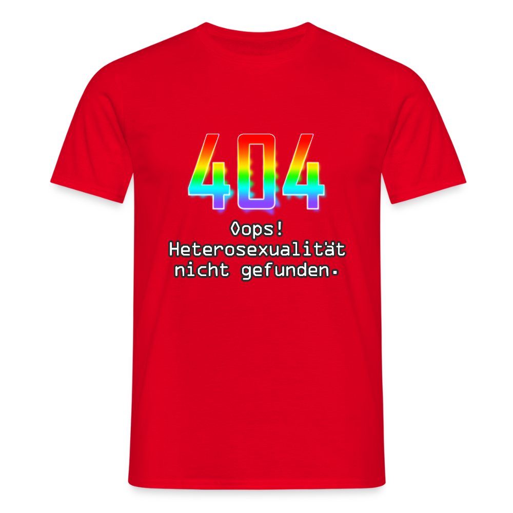 Error: 404 - Keine Heterosexualität Pride T-Shirt - Rot