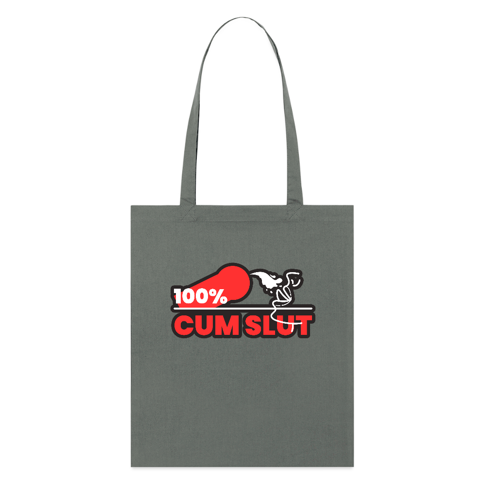 100%CUM SLUT | Kink Fetish Pride Bio-Stoffbeutel - Anthrazit