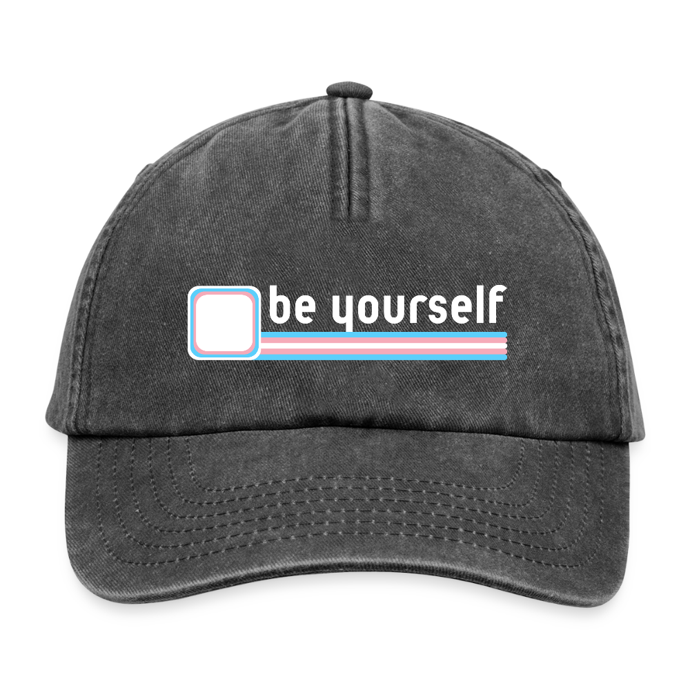 "be yourself" | Trans Pride Vintage Cap - Vintage Schwarz