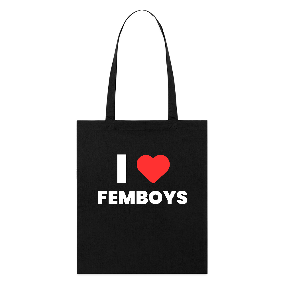 I LOVE FEMBOYS | Kink Fetish Pride Bio-Stoffbeutel - Schwarz