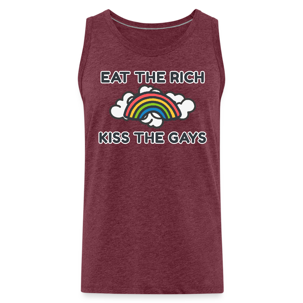 Eat the Rich, Kiss the Gays! Premium Tank Top - Bordeauxrot meliert