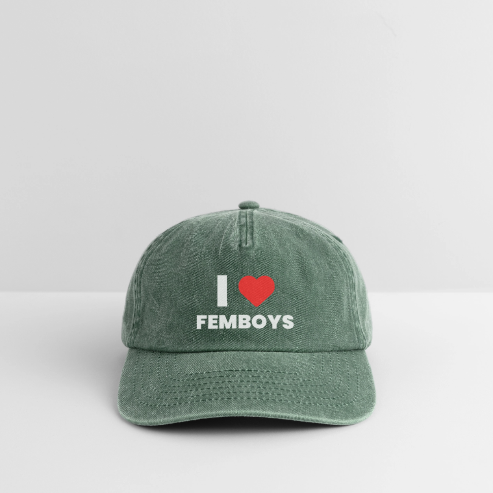 I LOVE FEMBOYS | Kink Fetish Pride Vintage Cap - Vintage Flaschengrün