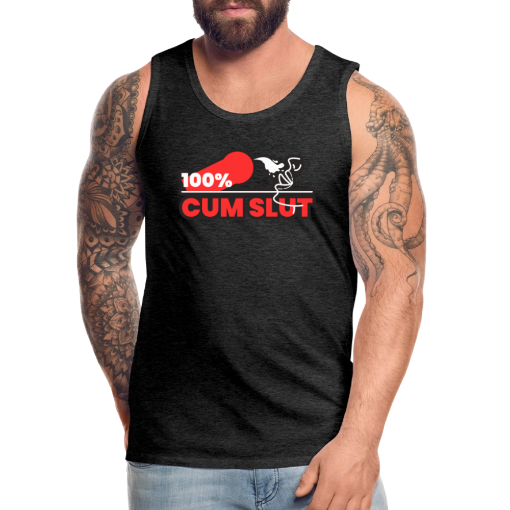 100% CUM SLUT | Kink Fetish Pride Premium Tank Top - Anthrazit