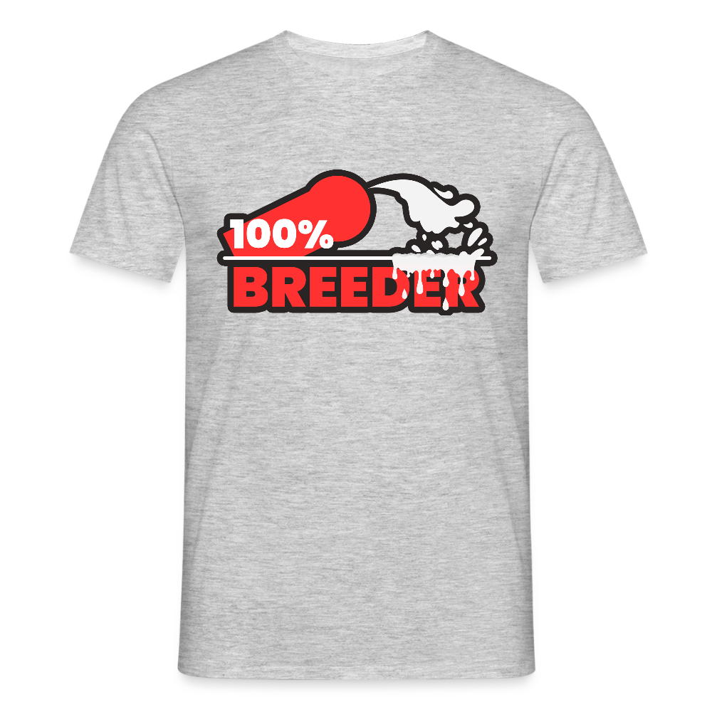 100% BREEDER | Kink Fetish Pride T-Shirt - Grau meliert