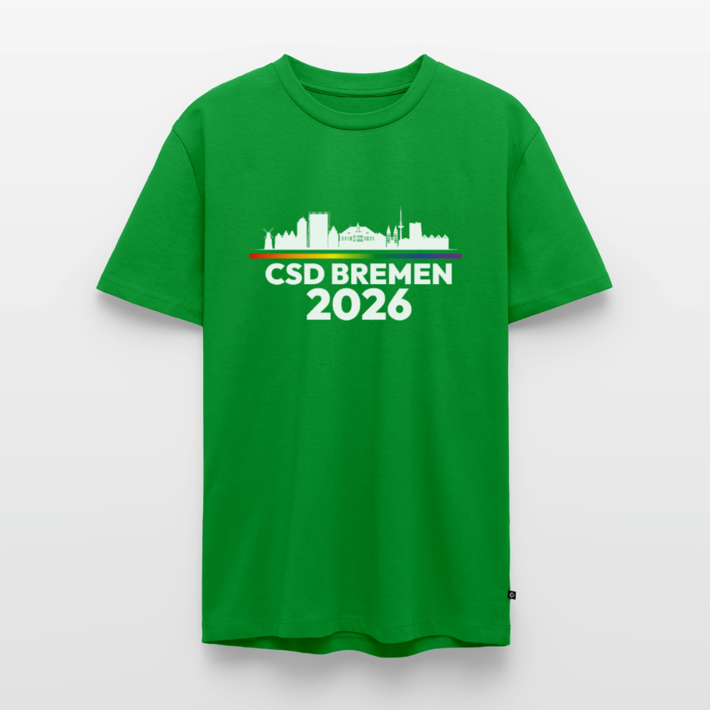 CSD Bremen 2026 Pride Premium T-Shirt (dunkel Farben helle Schrift) - Grün