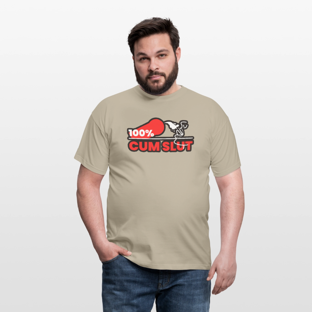 100% CUM SLUT | Kink Fetish Pride T-Shirt - Sandbeige