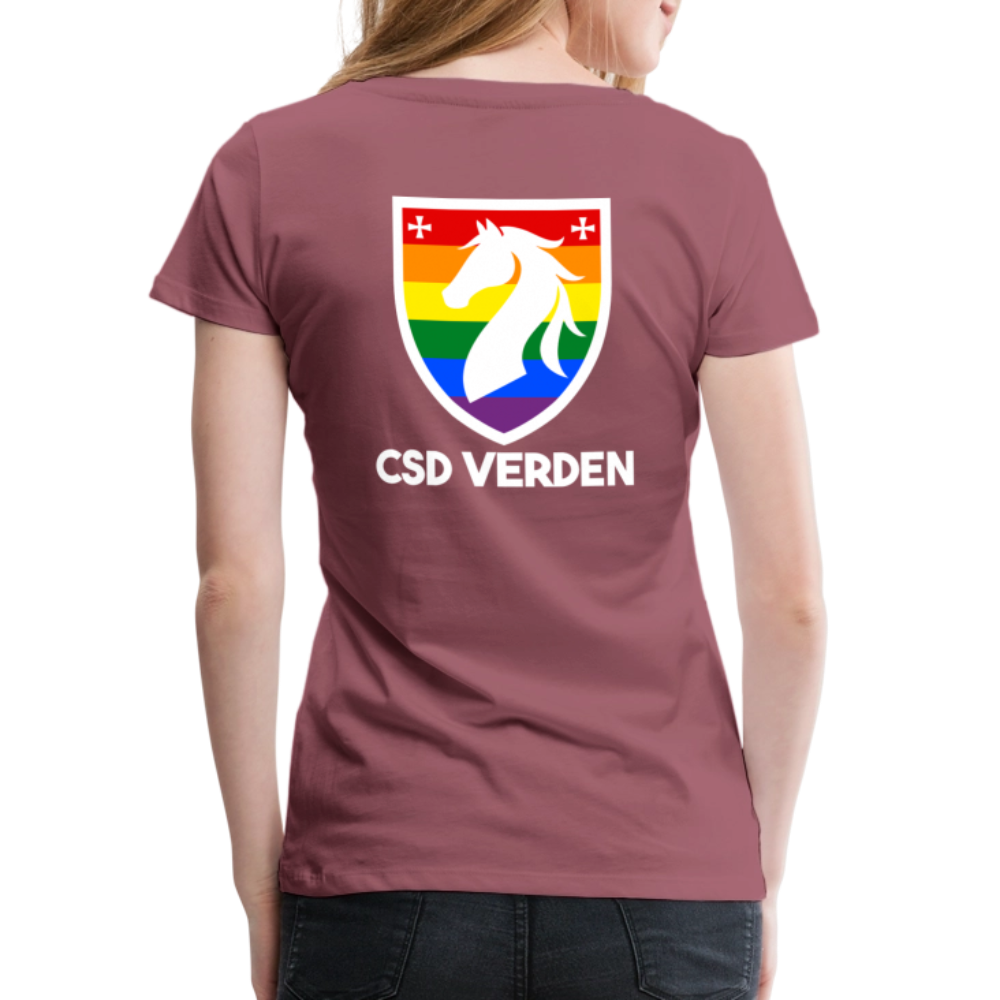 CSD Verden Premium Pride T-Shirt Tailiert Doppelseitig - Malve