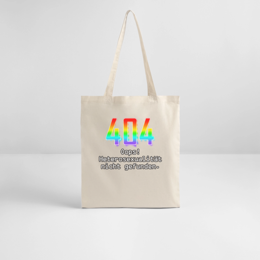 404 ERROR: Heterosexualität nicht gefunden. Pride Bio-Stoffbeutel - Weißgrau