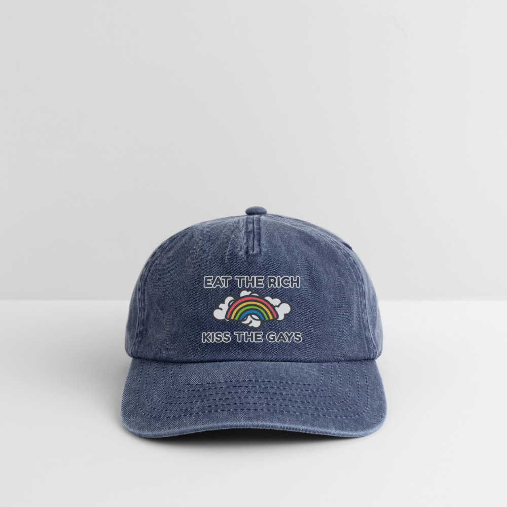 Eat the Rich, Kiss the Gays! Vintage Cap - Vintage Denim