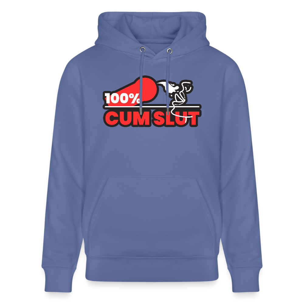 100% CUM SLUT | Kink Fetish Pride Bio-Hoodie Unisex - Blau
