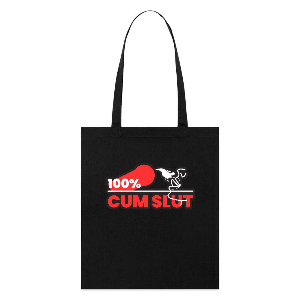 100%CUM SLUT | Kink Fetish Pride Bio-Stoffbeutel - Schwarz