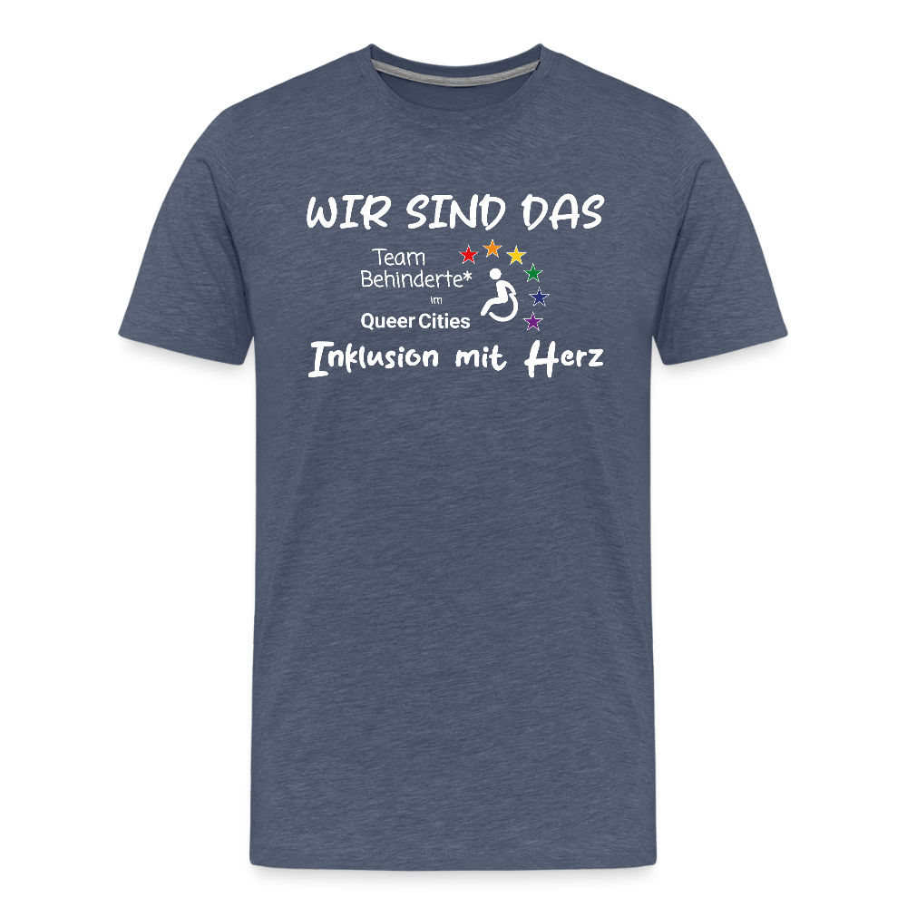 Team Behinderte – Inklusion mit Herz | Solidaritäts-Shirt - Blau meliert