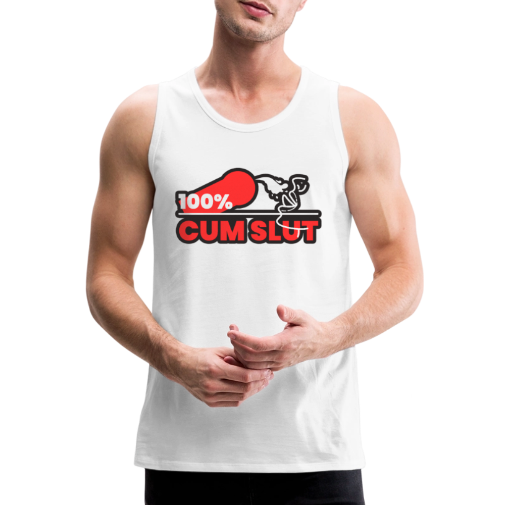 100% CUM SLUT | Kink Fetish Pride Premium Tank Top - Weiß
