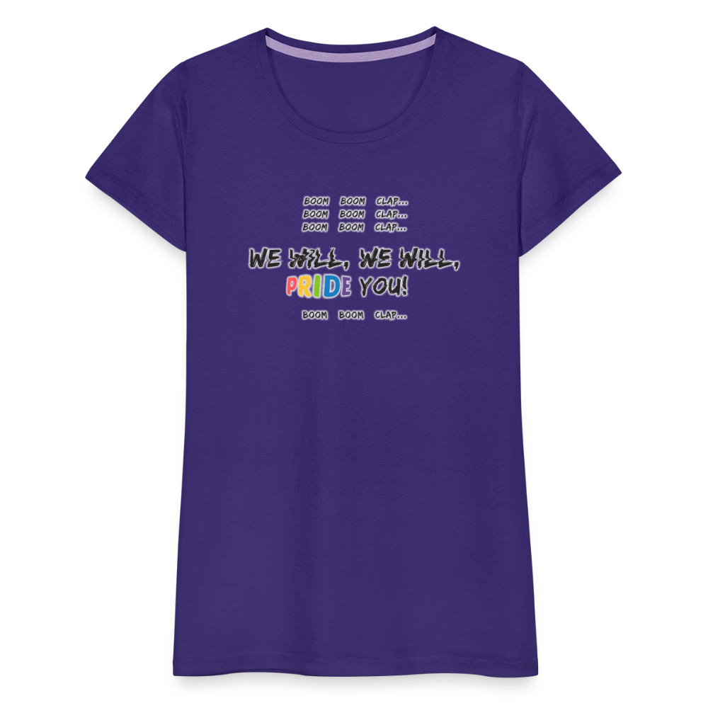 We Will PRIDE You! T-Shirt - tailiert (schwarze-schrift) - Lila