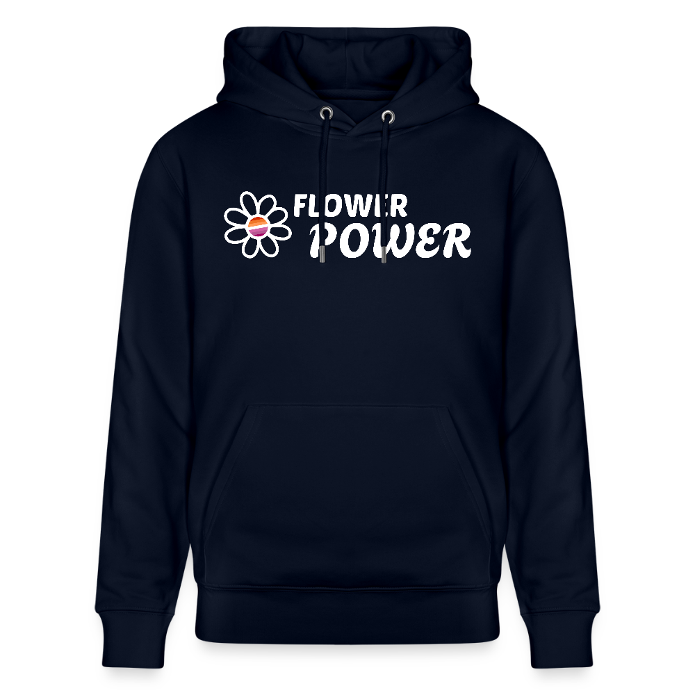 Flower Power | Lesbian Pride Bio-Hoodie Unisex - Navy