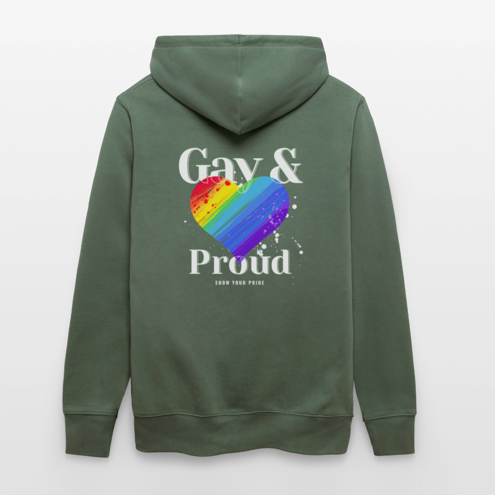 Gay & Proud | Pride Bio-Hoodie Unisex - Tanngrün