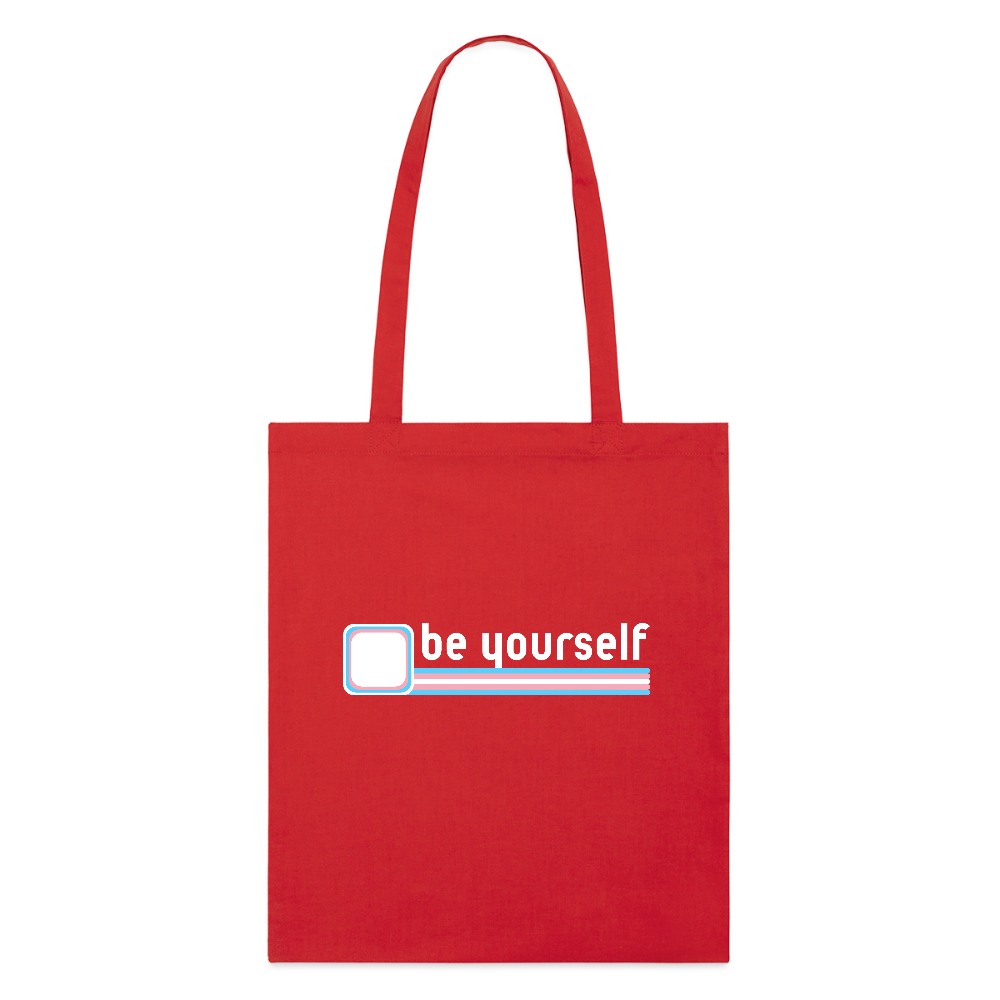 "be yourself" | Trans Pride Bio-Stoffbeutel - Rot