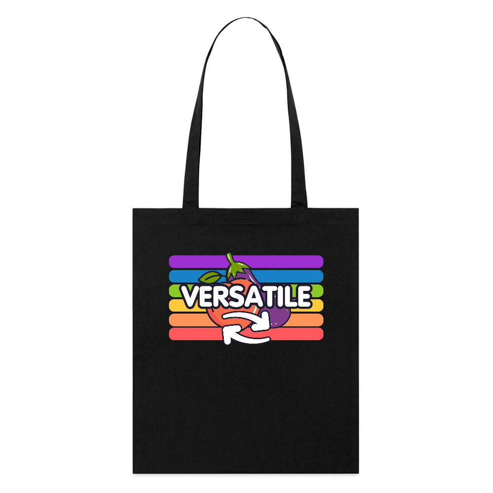 Versatile Gay | Pride Bio-Stoffbeutel - Schwarz