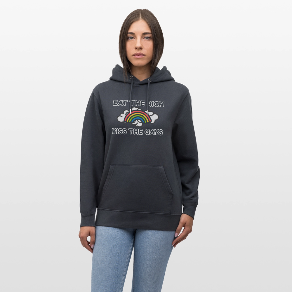 Eat the Rich, Kiss the Gays! Unisex Bio Hoodie - Indigoblau