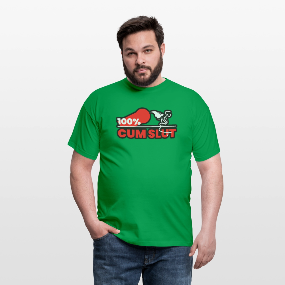 100% CUM SLUT | Kink Fetish Pride T-Shirt - Kelly Green