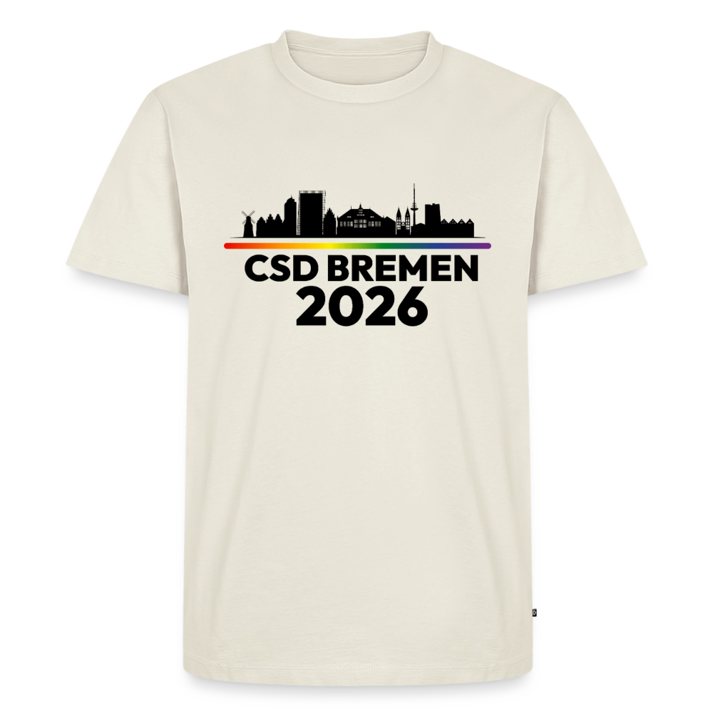 CSD BREMEN 2026 Pride Premium T-Shirt Weiß dunkle Schrift - Naturweiß