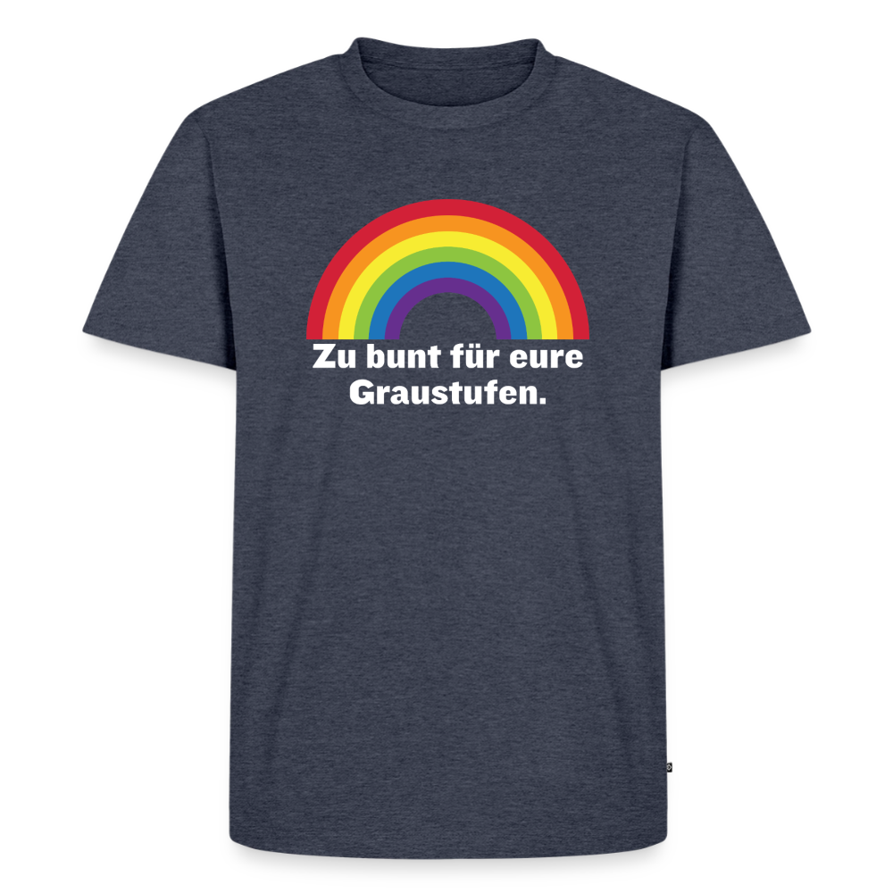 Zu bunt für eure Graustufen Premium Pride T-Shirt - Jeansblau