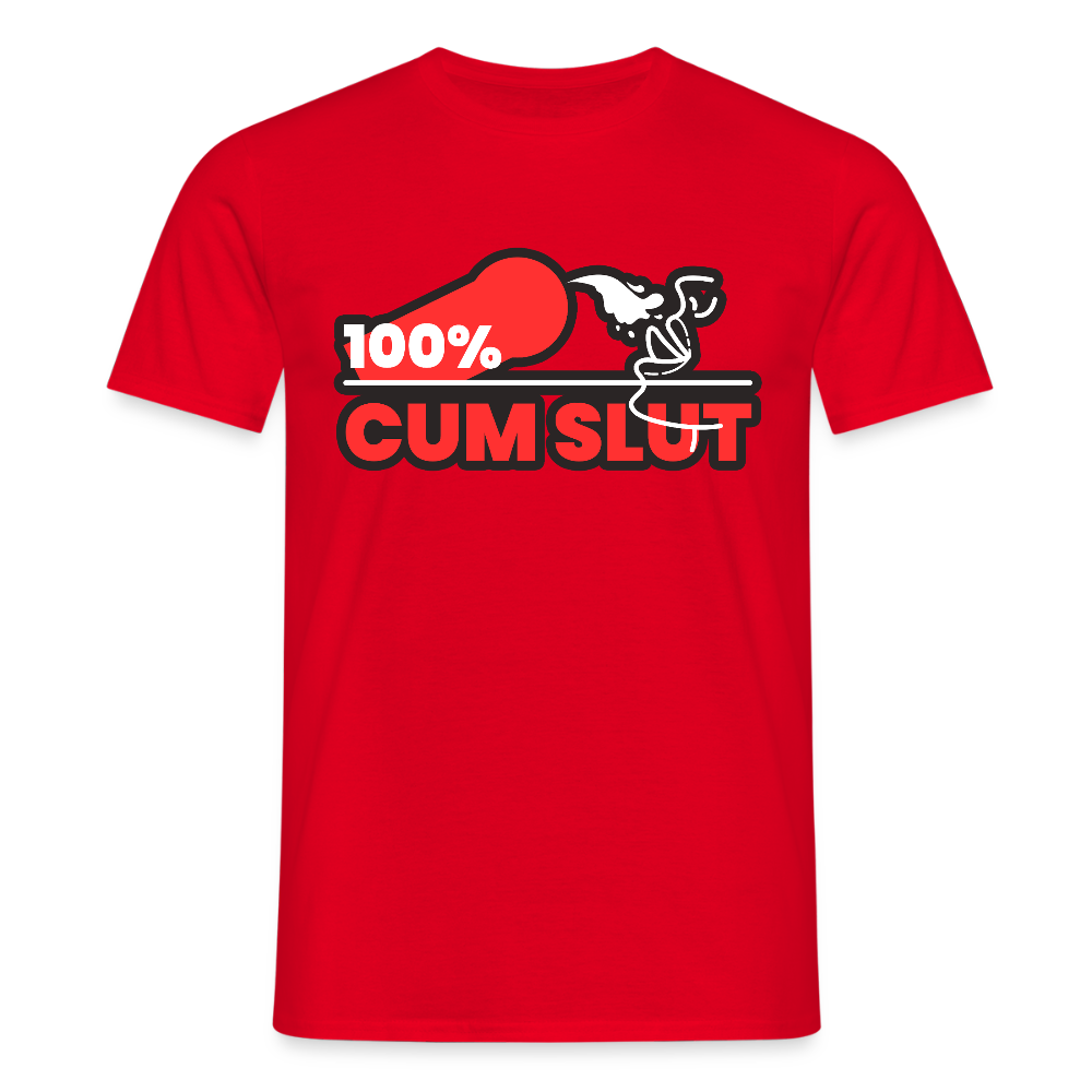 100% CUM SLUT | Kink Fetish Pride T-Shirt - Rot