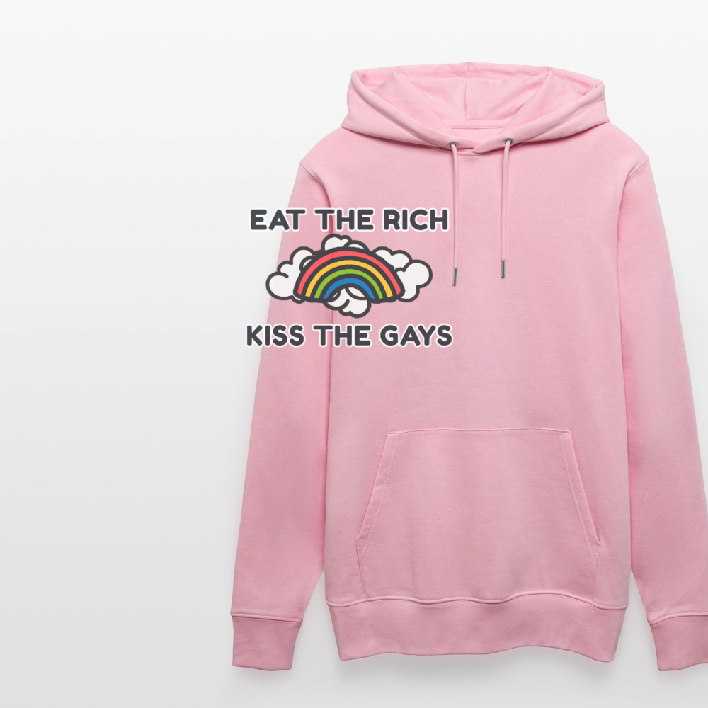 Eat the Rich, Kiss the Gays! Unisex Bio Hoodie - Hellrosa